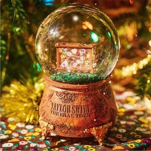 Taylor Swift Holiday Snow Globe with Brown Base